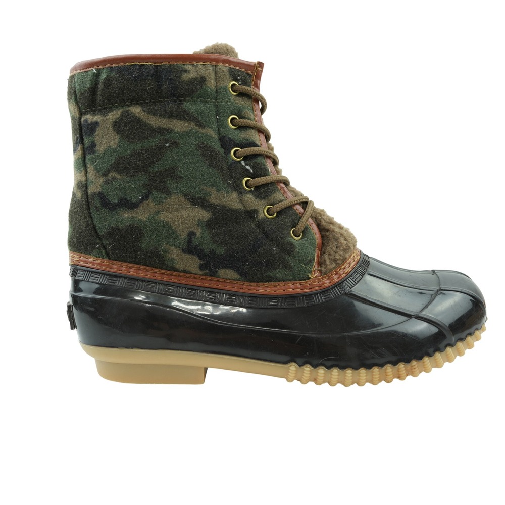 Sugar Duck Boots Womens 8M Camo Black Fleece Skipper FSF603 Rain Outdoor Utility